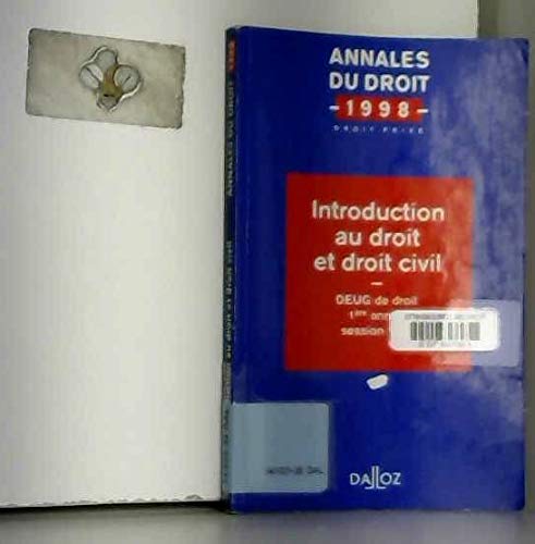 Stock image for INTRODUCTION AU DROIT ET DROIT CIVIL. DEUG de droit, 1re anne, session 1998 for sale by Librairie Th  la page