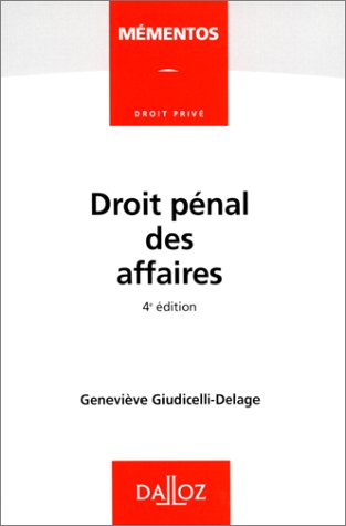 Beispielbild fr Droit pnal des affaires - 4e d. zum Verkauf von Ammareal