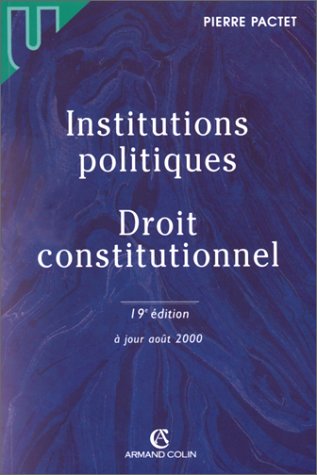 Stock image for Institutions politiques. Droit constitutionnel for sale by medimops