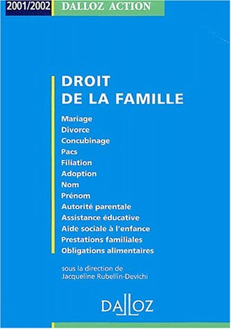 Beispielbild fr Droit de la famille. Edition 2001-2002 (Dalloz Action) zum Verkauf von Ammareal
