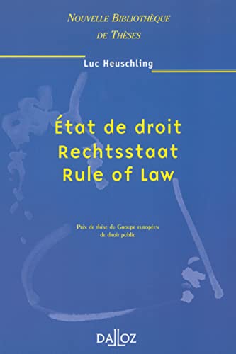 Stock image for tat de droit, Rechtsstaat, rule of law for sale by Chapitre.com : livres et presse ancienne