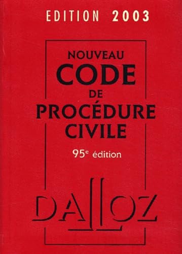 9782247049080: Nouveau Code De Procedure Civile 2003. 95eme Edition
