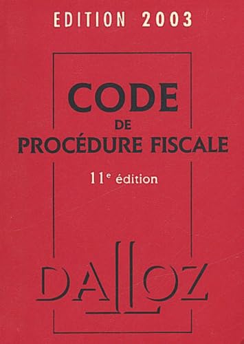 Stock image for Code de la procdure fiscale 2003 for sale by medimops