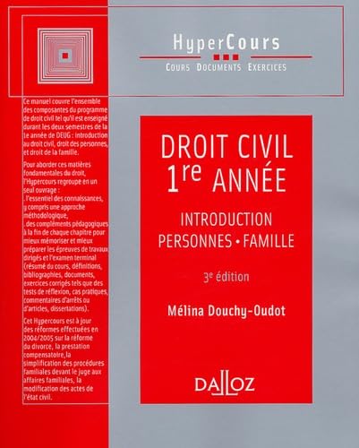 Stock image for Droit civil 1e anne : Introduction, Personnes, Famille for sale by medimops