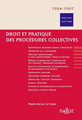 Stock image for Droit et pratique des procdures collectives 2006-2007 for sale by Ammareal