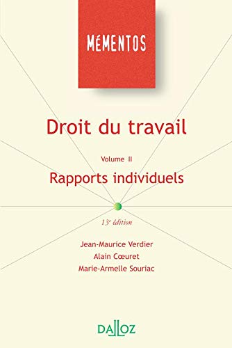 Beispielbild fr Droit du travail : Volume 2, Rapports individuels zum Verkauf von Ammareal