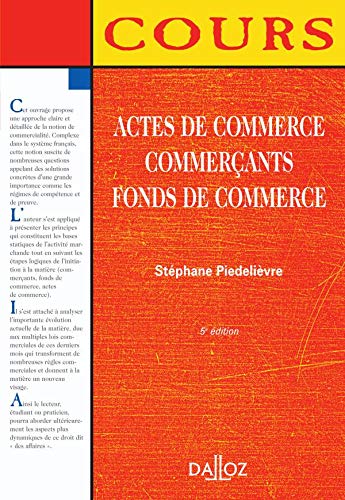 Stock image for Actes de commerce, Commerants, Fonds de commerce for sale by Ammareal
