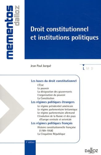 9782247077007: Droit constitutionnel et institutions politiques