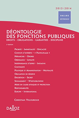9782247084937: Dontologie des fonctions publiques 2013/2014: Droits . Obligations . Garanties . Discipline
