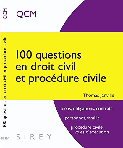 Beispielbild fr 100 questions en droit civil et procdure civile zum Verkauf von Ammareal