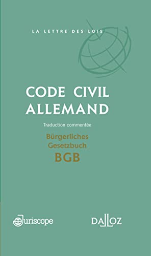 Imagen de archivo de Code civil allemand / Brgerliches Gesetzbuch BGB - Traduction commente - Codition Juriscope / Dalloz a la venta por Gallix