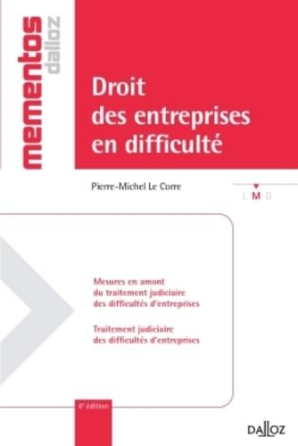 Stock image for Droit des entreprises en difficult - 4e d.: Mmentos for sale by Ammareal