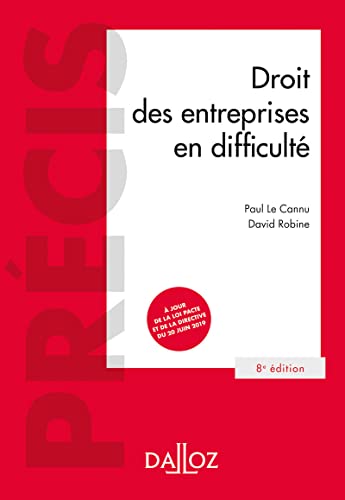 Beispielbild fr Droit des entreprises en difficult 8ed Jeantin, Michel; Le Cannu, Paul et Robine, David zum Verkauf von BIBLIO-NET