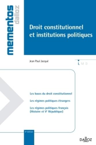 9782247115426: Droit constitutionnel et institutions politiques