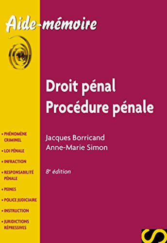 Imagen de archivo de Droit pnal, procdure pnale - 8e d.: Aide-mmoire Sirey a la venta por Ammareal