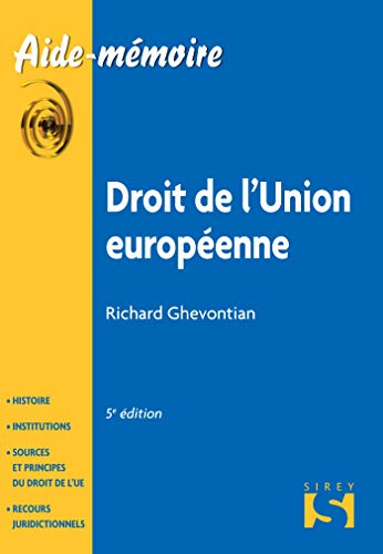 Beispielbild fr Droit de l'Union europenne - 5e d. zum Verkauf von Ammareal