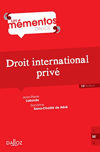Beispielbild fr Droit international priv Laborde, Jean-Pierre et Sana-Chaill de Nr, Sandrine zum Verkauf von BIBLIO-NET