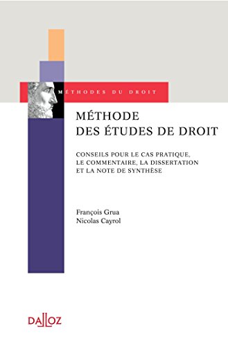 Beispielbild fr Mthode des tudes de droit. Conseils pour le cas pratique, le commentaire et la dissertation - 3e : Conseils pour le cas pratique, le comm zum Verkauf von Ammareal