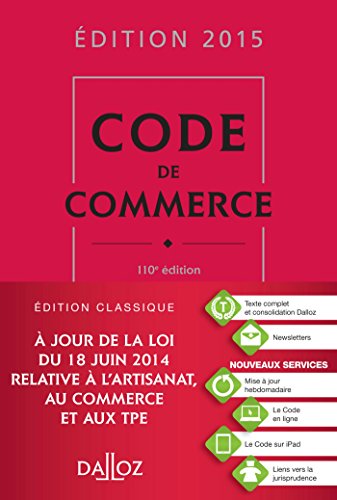 Beispielbild fr Code de commerce 2015 - 110e d. zum Verkauf von Ammareal