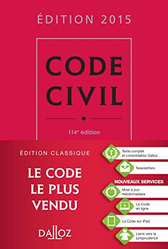 9782247137978: Code civil 2015 - 114 e d. (Codes Dalloz Universitaires et Professionnels)