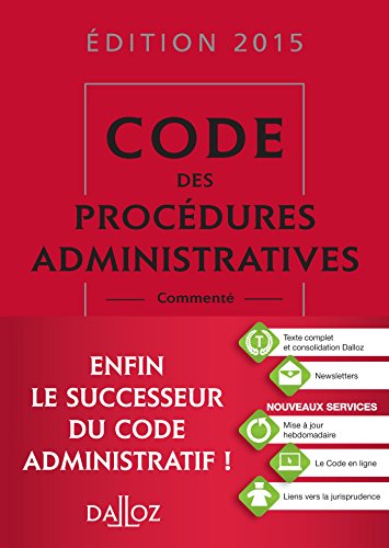 Stock image for Code des procdures administratives 2015 comment - 1re dition for sale by Ammareal