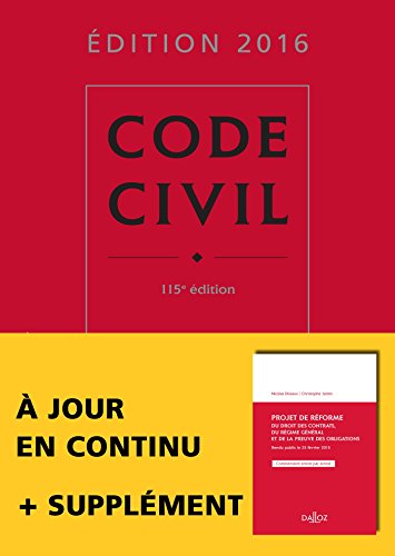 Beispielbild fr Code civil 2016 - 115e d. zum Verkauf von medimops