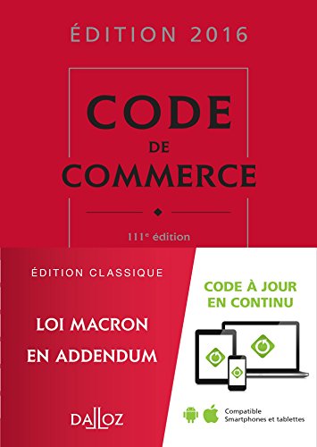 Beispielbild fr Code de commerce 2016-111e d. zum Verkauf von Ammareal