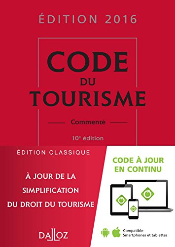 Beispielbild fr code du tourisme, comment (dition 2016) zum Verkauf von Chapitre.com : livres et presse ancienne