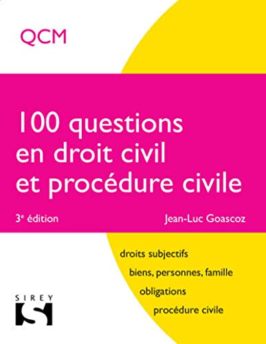 Beispielbild fr 100 questions en droit civil et procdure civile - 3e ed. zum Verkauf von Ammareal