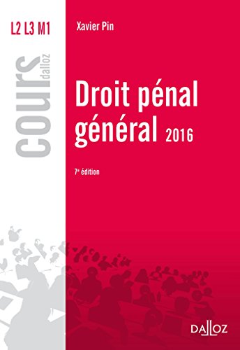 Beispielbild fr Droit pnal gnral 2016 - 7e d. zum Verkauf von medimops