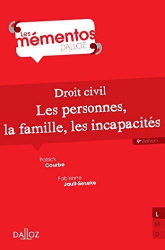 Beispielbild fr Droit civil. Les personnes, la famille, les incapacits - 9e d. zum Verkauf von Ammareal