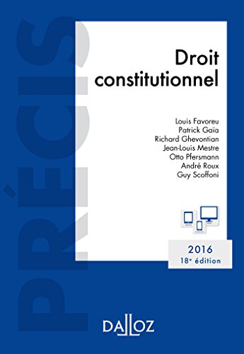 Beispielbild fr Droit constitutionnel. dition 2016 - 18e d. zum Verkauf von Ammareal
