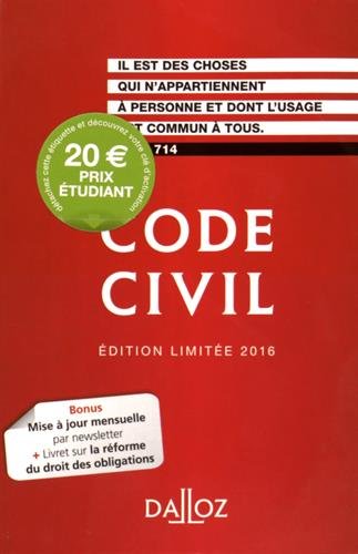 9782247158539: Code civil : Edition limite (Codes Dalloz)