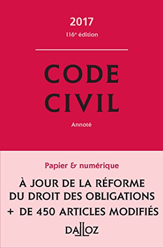 9782247160341: Code civil 2017 - 116e d. (Codes Dalloz Universitaires et Professionnels) (French Edition)