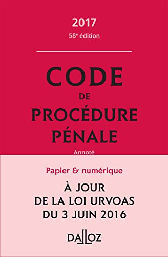 Stock image for Code de procdure pnale 2017 - 58e d. for sale by Ammareal