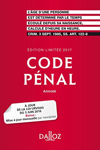 Stock image for Code pnal 2017. dition limite - 114e d. for sale by medimops