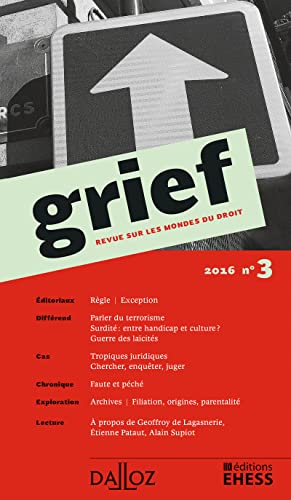 9782247161966: Grief. Revue sur les mondes du droit 2016 - N 3