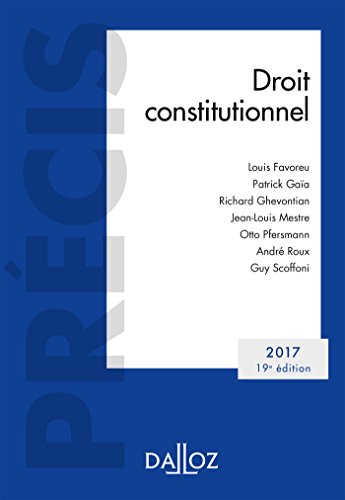 Beispielbild fr Droit constitutionnel. dition 2017 - 19e d. zum Verkauf von Ammareal