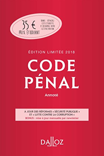 Imagen de archivo de Code pnal 2018 annot. dition limite - 115e d. a la venta por Ammareal