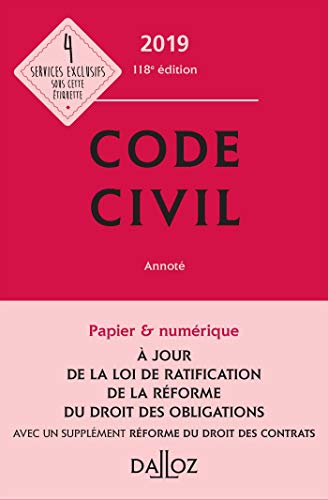 Beispielbild fr Code civil 2019, annot - 118e d. zum Verkauf von Ammareal