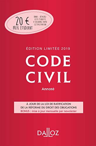 Imagen de archivo de Code civil 2019 annot. dition limite - 118e d. a la venta por Ammareal