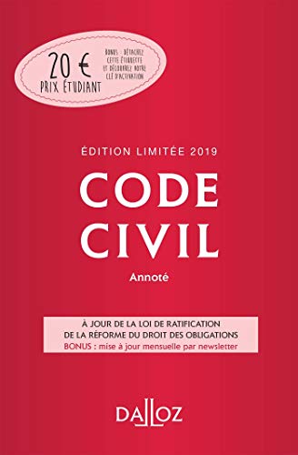 Stock image for Code civil 2019 annot. dition limite - 118e d. for sale by Ammareal