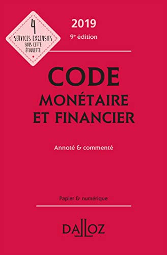 Beispielbild fr Code montaire et financier 2019, annot & comment - 9e ed. zum Verkauf von Ammareal