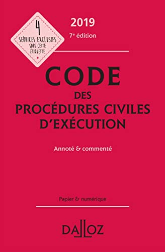Imagen de archivo de Code des procdures civiles d'excution 2019, annot et comment - 7e ed. a la venta por Ammareal