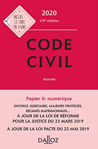 Beispielbild fr Code civil 2020, annot - 119e ed. zum Verkauf von Ammareal