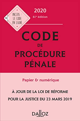 Beispielbild fr Code de procdure pnale 2020, annot - 61e ed. zum Verkauf von Ammareal