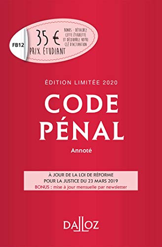 Beispielbild fr Code pnal 2020 annot. dition limite - 117e d. zum Verkauf von Ammareal