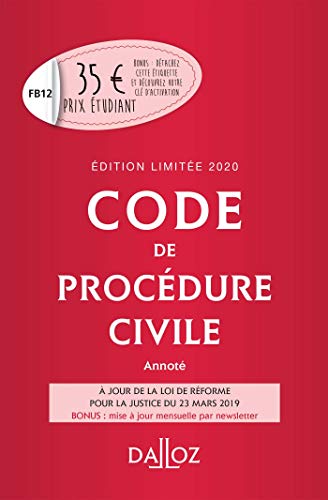 Imagen de archivo de Code de procdure civile 2020 annot. dition limite - 111e d. a la venta por Ammareal