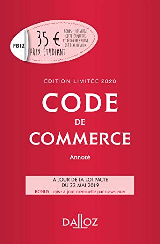 Stock image for Code de commerce annot 2020 for sale by Ammareal