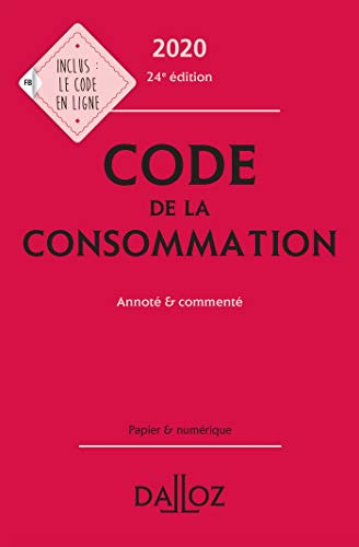 Beispielbild fr Code de la consommation 2020, annot & comment - 24e ed. zum Verkauf von Ammareal